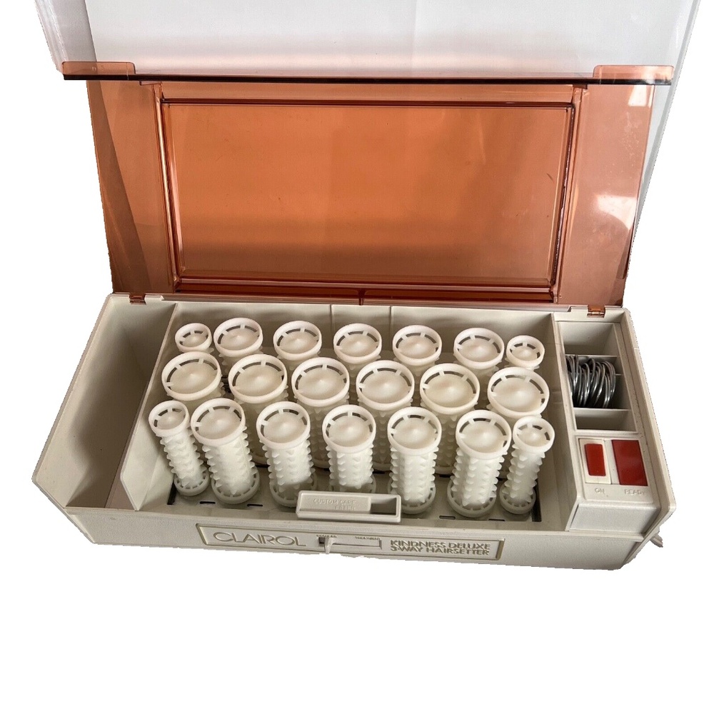 Vintage Clairol Kindness Deluxe 3 Way HairSetter K-400W Made Denmark 20 Rollers